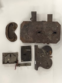 GROUPING OF FORGED IRON LOCKS AND HARDWARE