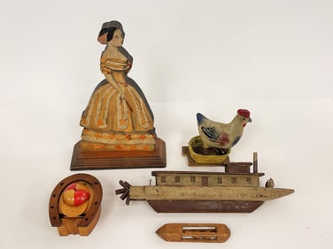 GROUPING OF FOLK ART TOYS , WHIMSICAL