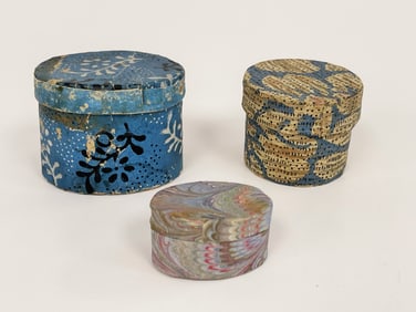 THREE MINIATURE WALLPAPER BOX