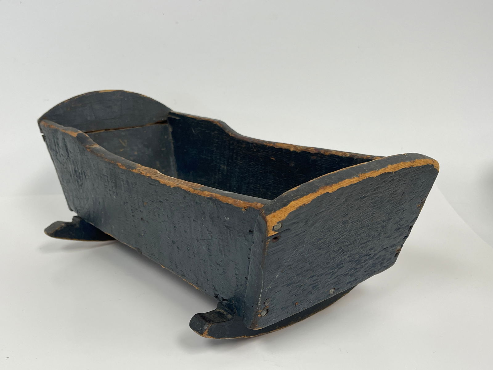 BLUE PAINTED DOLLS CRADLE (1 of 4)