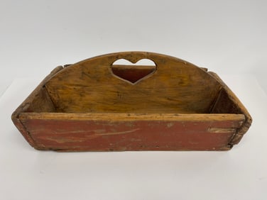 HEART DECORATED RED PAINTED CARRIER