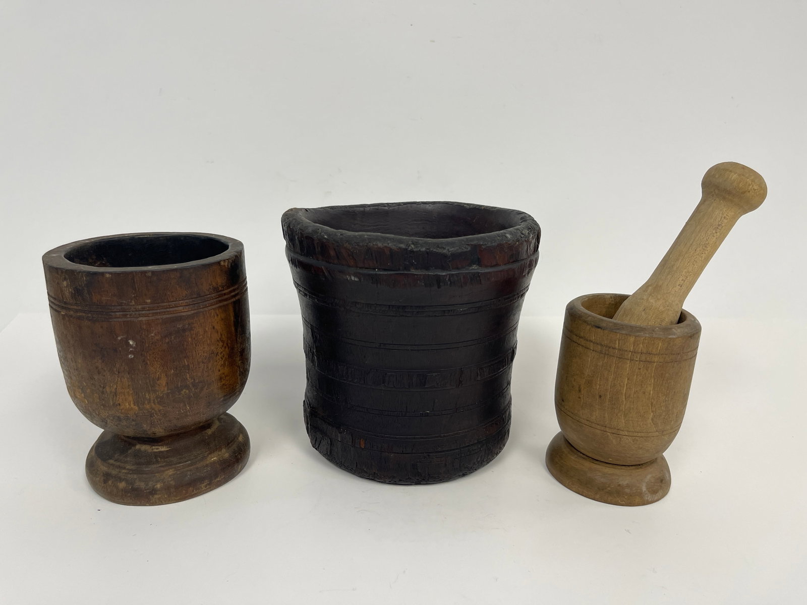 THREE MORTARS ONE VITAE LIGNUM: THREE MORTARS W ONE PESTLE ONE VITAE LIGNUM
