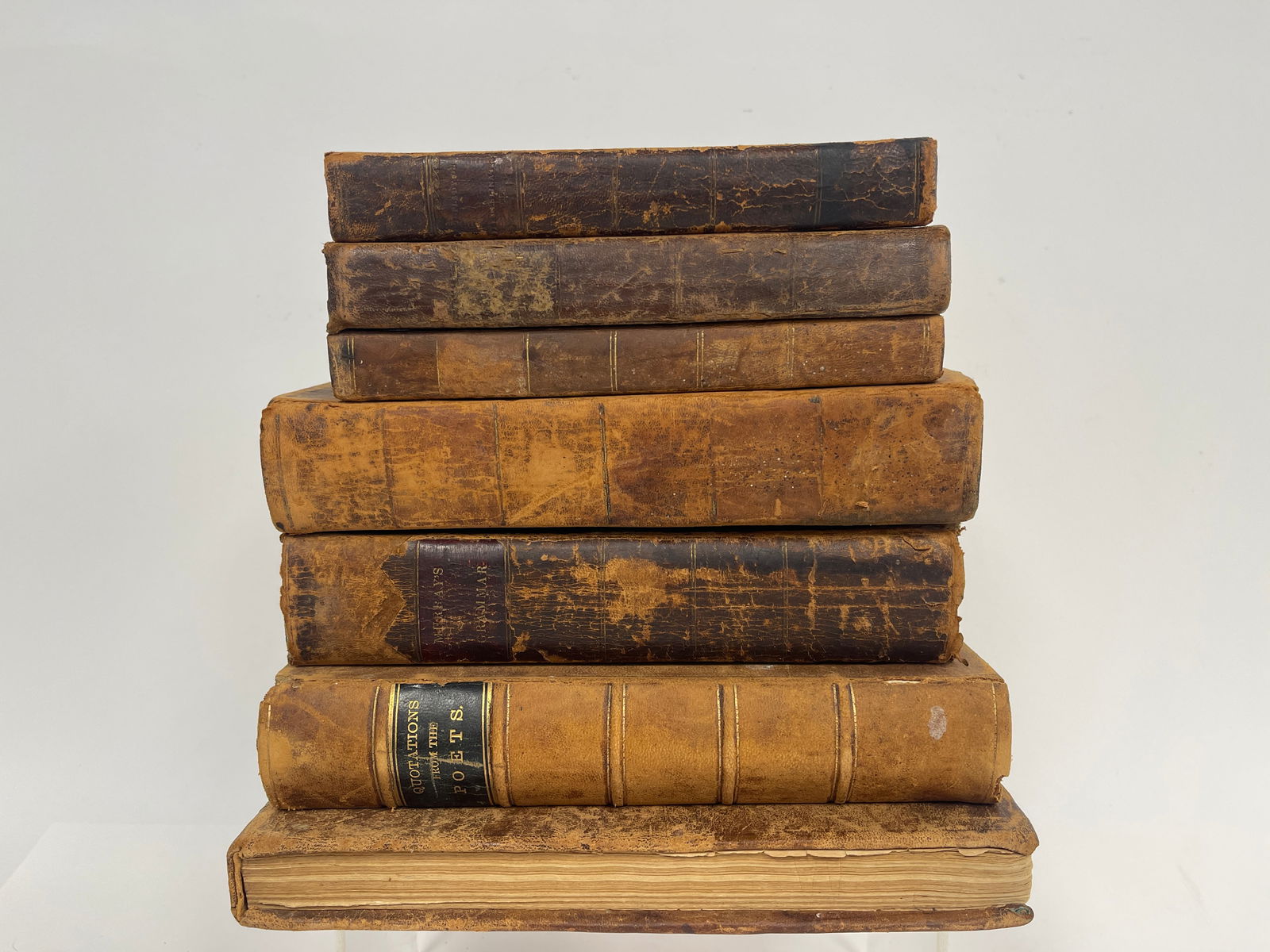 GROUPING OF LEATHER BOUND BOOKS 7 TOTAL (1 of 9)