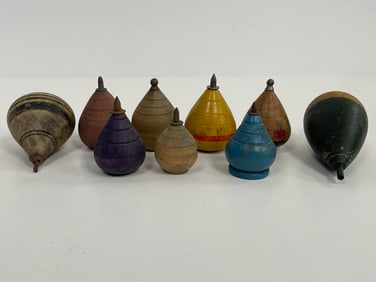 GROUPING OF NINE PAINTED TOPS
