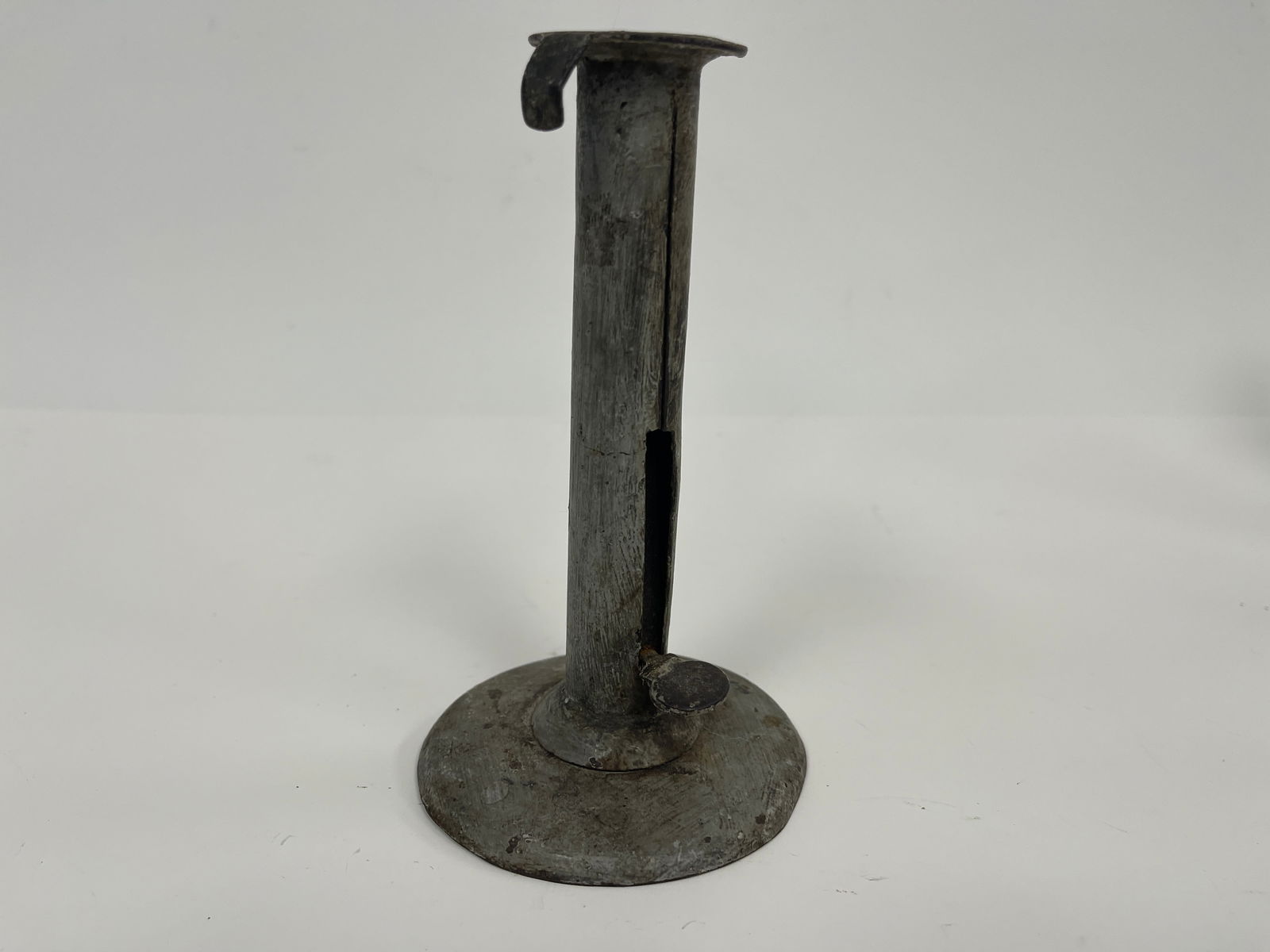 GREY PAINTED PUSH UP CANDLESTICK 7": GREY PAINTED PUSH UP CANDLESTICK 7"