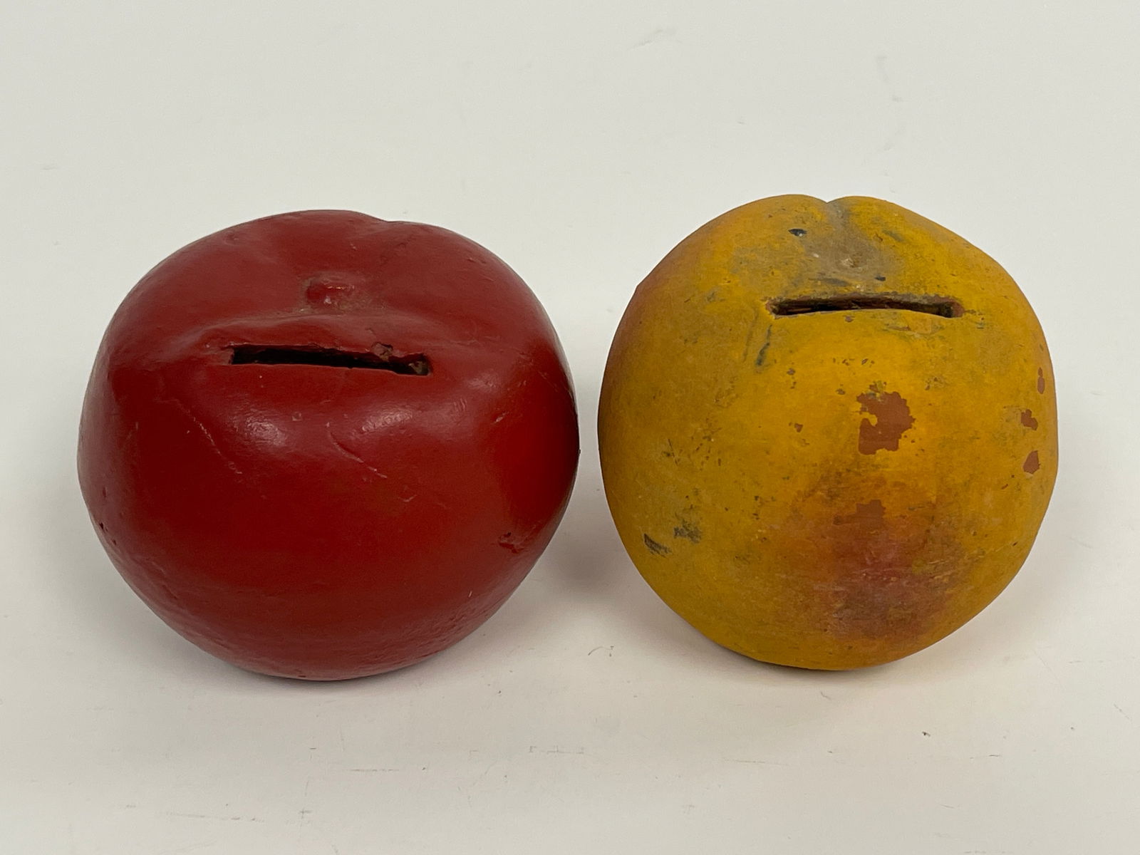 TWO POTTERY BANKS ,TOMATO , PEACH (1 of 4)