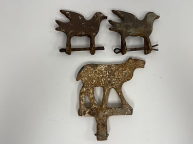 THREE CAST IRON SHOOTING TARGETS