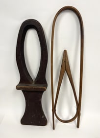 TWO PRIMITIVE BOOT JACKS