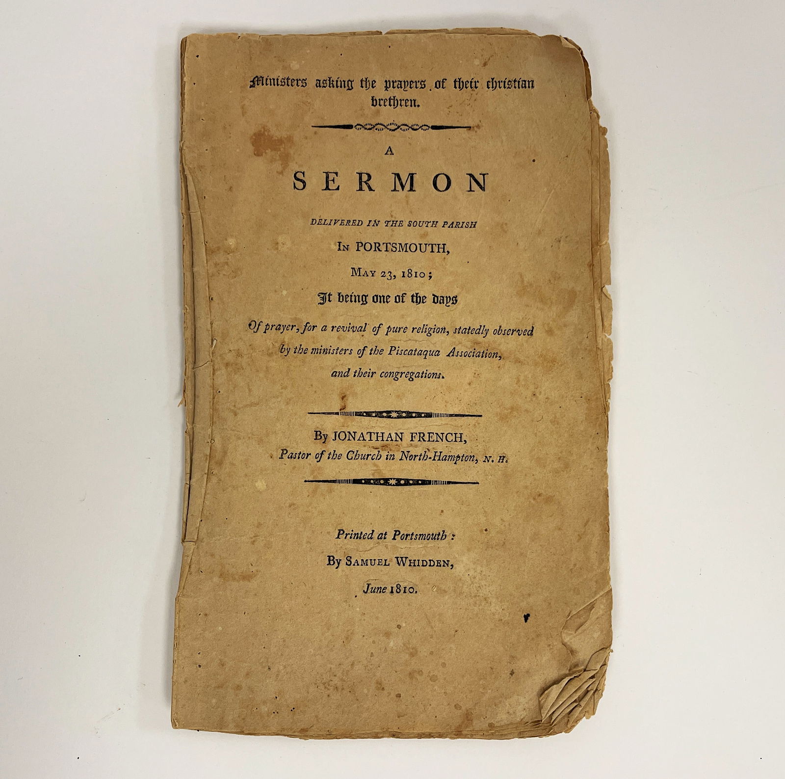 CIRCA 1800 SERMON , NORTH HAMPTON , NH (1 of 2)