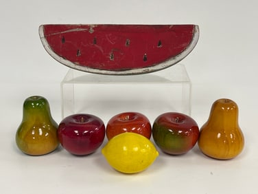 GROUPING OF MISC WOODEN FRUIT