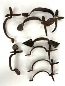 8 IRON DOOR PULLS WITH THUMB LATCH