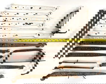 GROUPING OF IRON HINGES , DOOR LATCHES