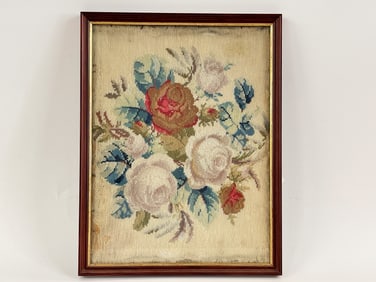 19TH C NEEDLEPOINT IN FRAME