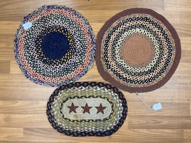THREE BRAIDED MATS