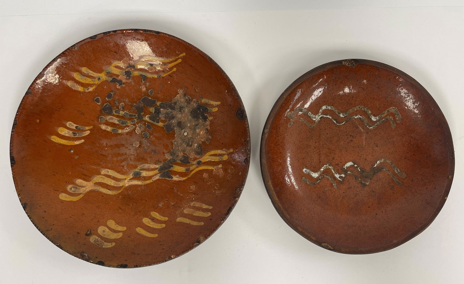 TWO REDWARE PLATES (1 of 2)