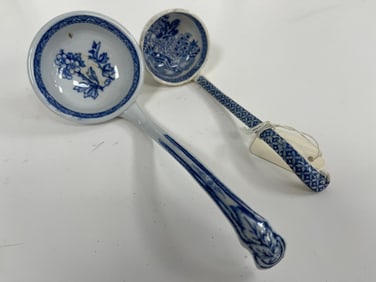 TWO EARLY STAFFORDSHIRE LADLES