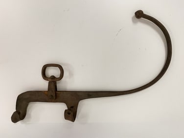 18TH C IRON POT TIPPER