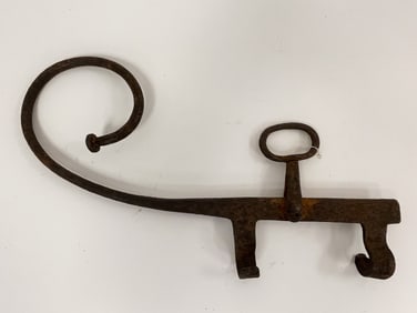 18TH C IRON POT TIPPER
