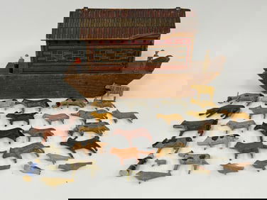LARGE NOAH ARK W/ ANIMALS
