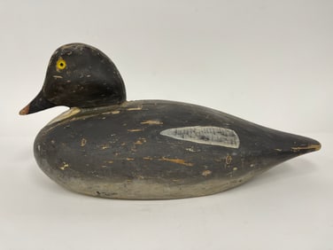 LARGE PAINTED DUCK DECOY SIGNED