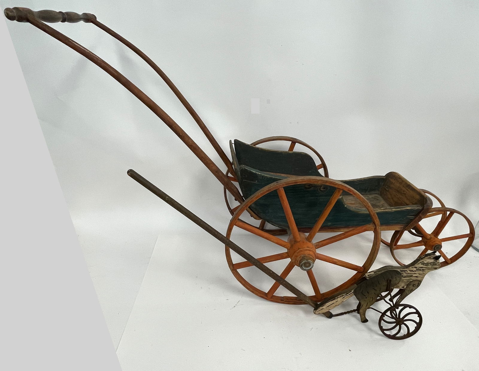 CHILD PAINTED STROLLER , CAT PULL TOY (1 of 3)