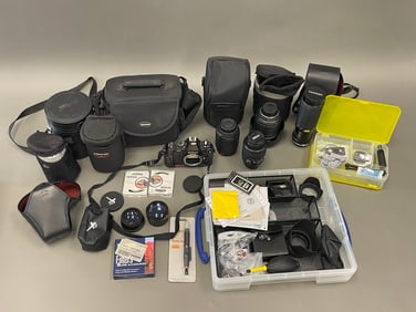 NIKON CAMERA WITH LENSES AND ACCESSORIES