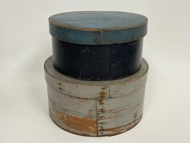 TWO 19TH C PAINTED PANTRY BOXES