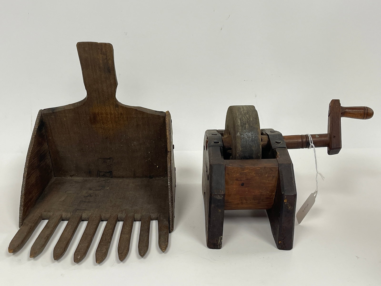 TWO PRIMITIVE WOODEN TOOLS (1 of 4)