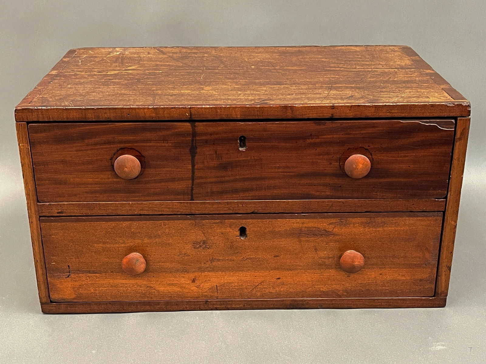 19TH C TWO DRAWER STORAGE CASE DOVETAIL CONSTRUCTION (1 of 6)