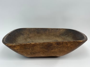 19TH C MAPLE DOUGH BOWL / TRENCHER, HAND CARVED 1PC. OF WOOD
