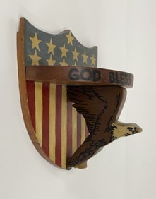 CARVED EAGLE WOODEN SHELF