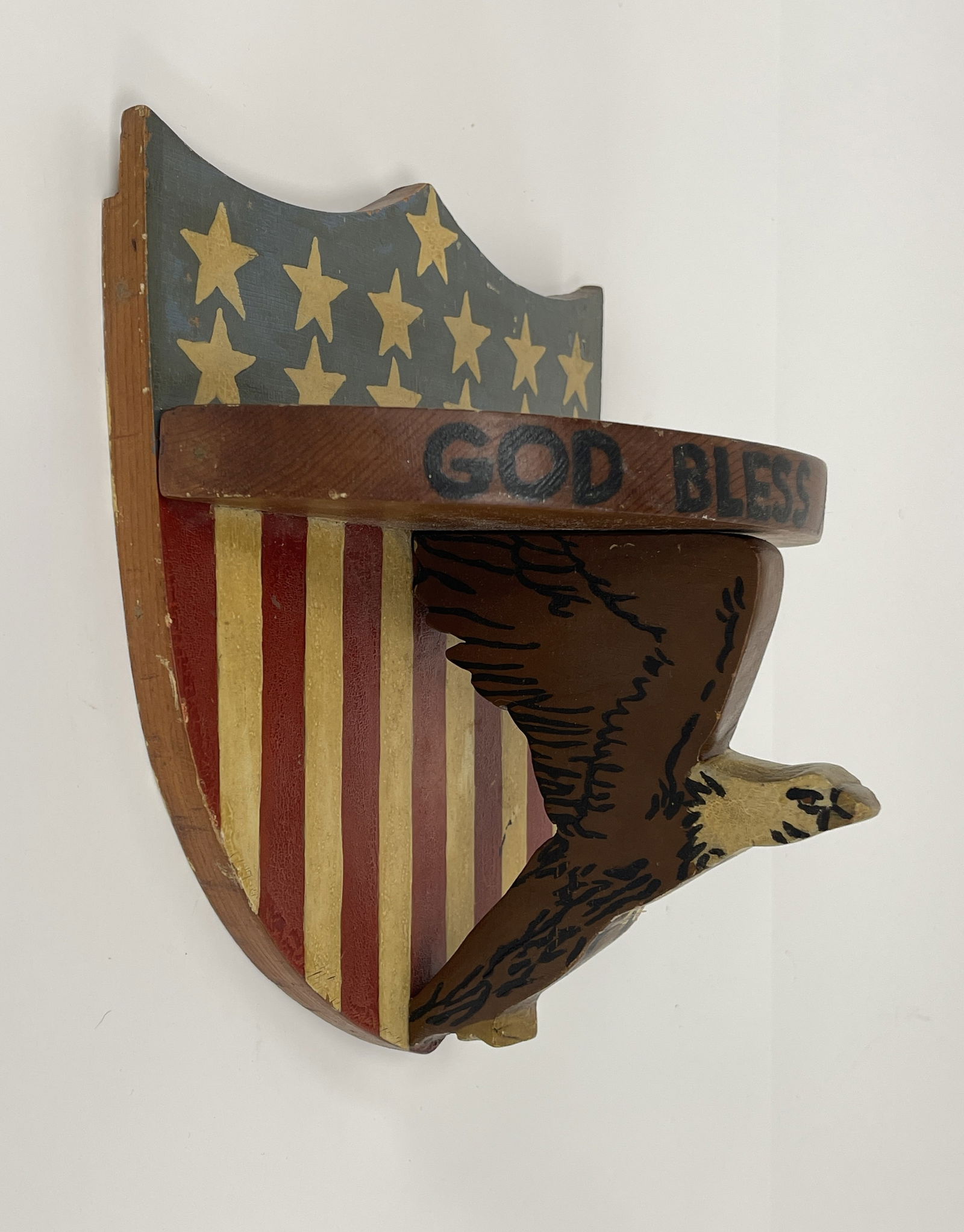 CARVED EAGLE WOODEN SHELF (1 of 5)