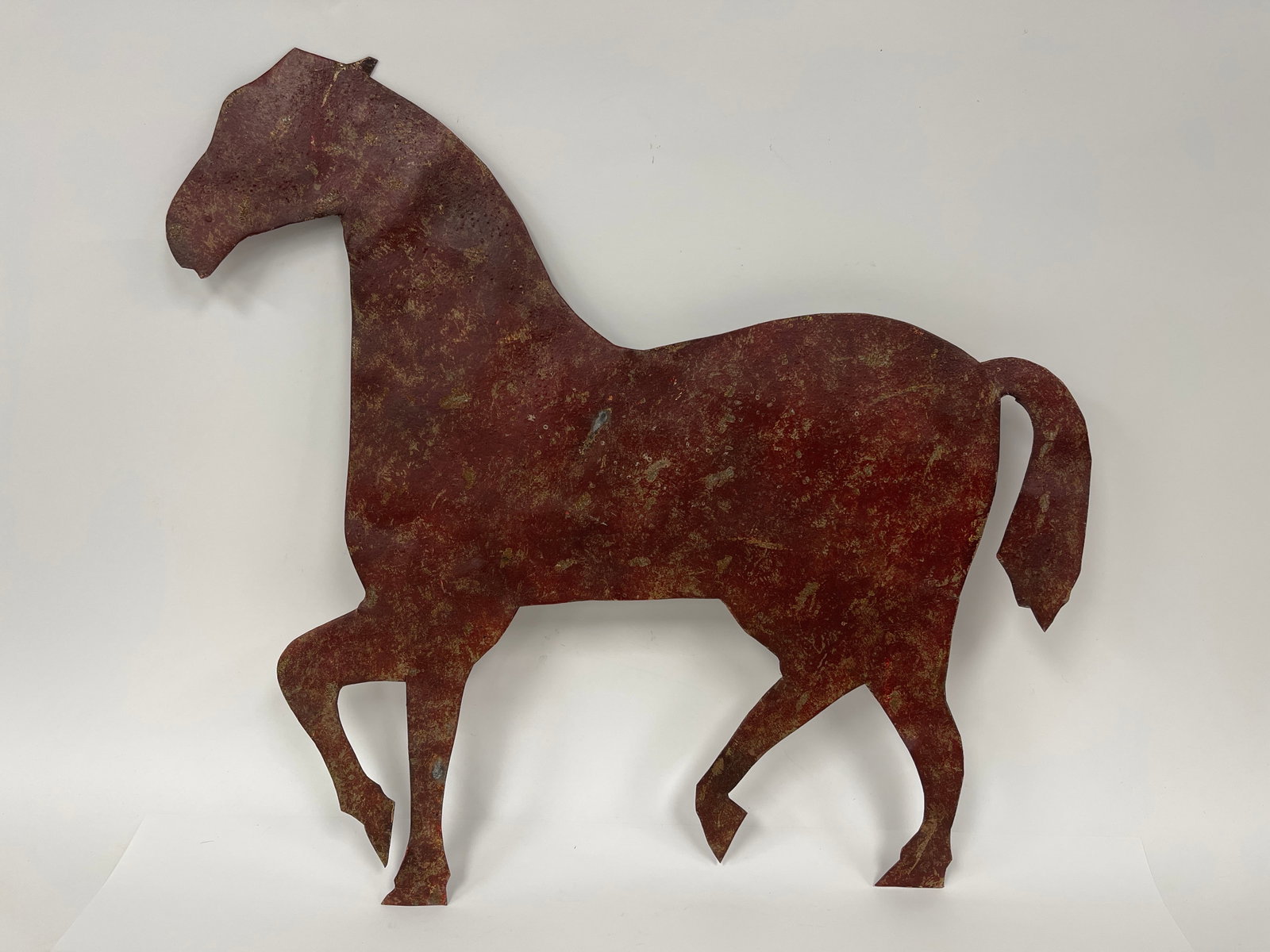 SHEET IRON HORSE WEATHERVANE: SHEET IRON HORSE WEATHERVANE 22" x 18"