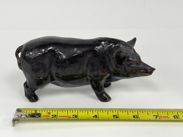 19TH C PENNSYLVANIA RED WARE POTTERY PIG