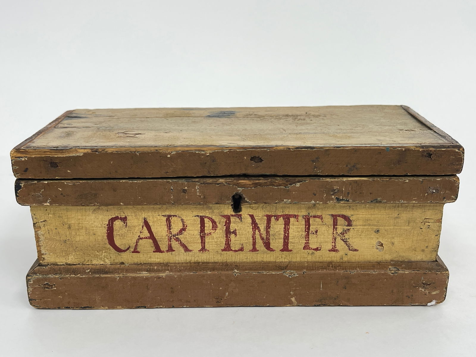 EARLY MINIATURE  SEA CHEST IN OLD PAINT (1 of 6)