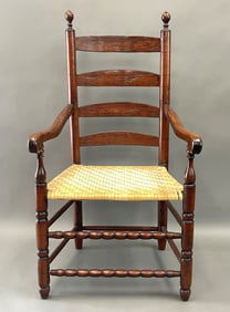 18TH C LADDERBACK ARM CHAIR