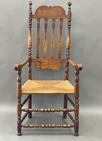 18TH C BANISTER BACK ARMCHAIR