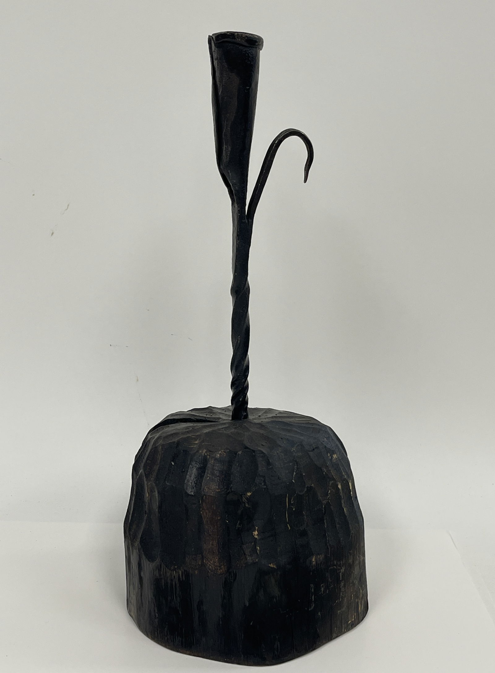 RARE 17TH C WROUGHT IRON CANDLEHOLDER (1 of 4)