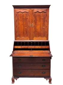 18TH C CT. CHIPPENDALE SLANT LID SECRETARY