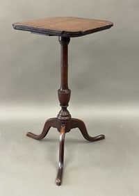 18TH C QUEEN ANNE COUNTRY CANDLE STAND