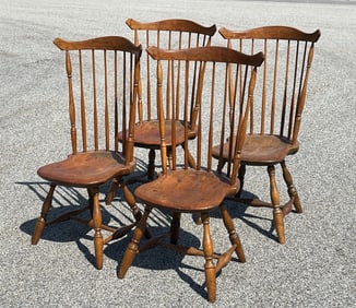 A FINE TRUE SET OF 18TH C FANBACK WINDSOR CHAIRS