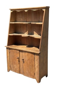 18TH C STEPBACK OPEN TOP CUPBOARD