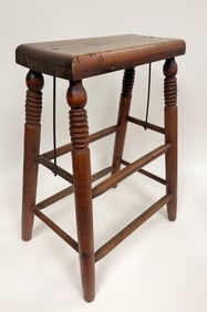 TALL PRIMITIVE WOODEN STOOL
