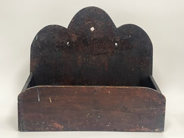 EARLY PAINTED HIGH BACK WALL BOX