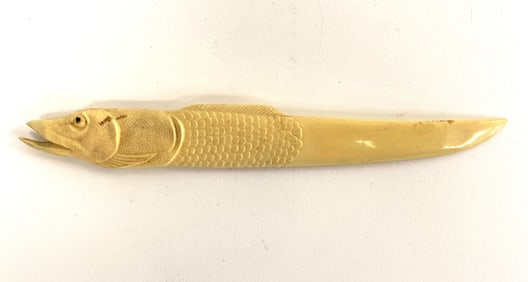 CARVED BONE STURGEON HANDLED LETTER OPENER