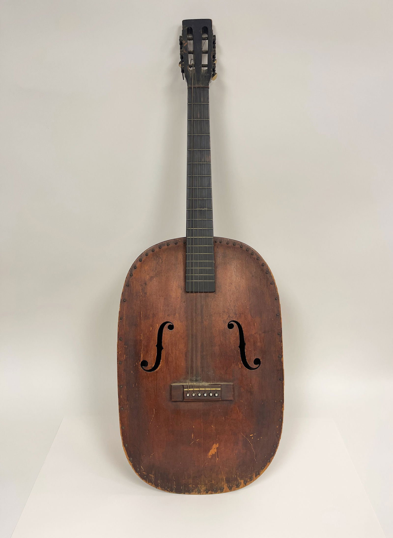 ANTIQUE FOLK ART GUITAR MADE FROM AN EARLY CHOPPING BOWL (1 of 3)