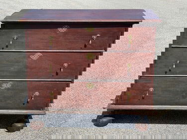 RARE BALL FOOT ONE DRAWER BLANKET CHEST