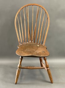 FINE 18TH C BRACE BACK WINDSOR SIDE CHAIR