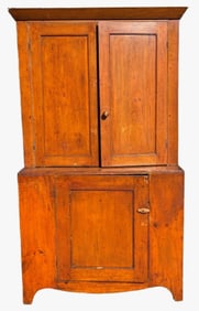 19TH C STEPBACK CUPBOARD