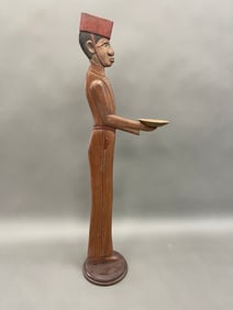 CARVED BELLHOP CUTOUT CARD HOLDER